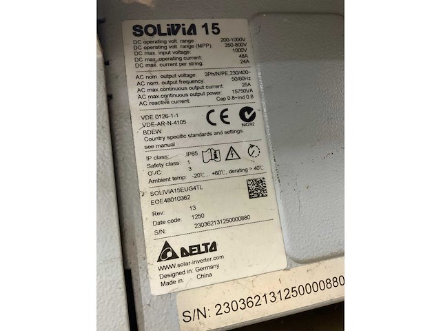 Delta - solivia 15 tl - omvormer - afbeelding 8 van  8