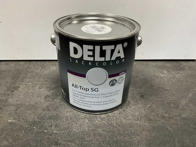 Delta all-top satin verf “wit / 2,5 ltr” (50x) - afbeelding 1 van  3