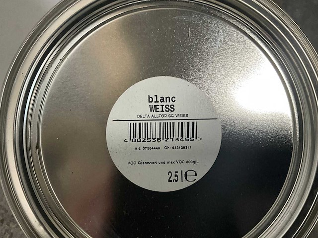 Delta all-top satin verf “wit / 2,5 ltr” (50x) - afbeelding 2 van  3