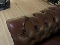 Delta chesterfield 3-zits lederen bankstel (2x) - afbeelding 4 van  8