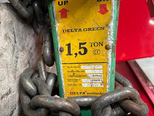 Delta green 1,5 ton kettingtakel (2x) - afbeelding 4 van  4