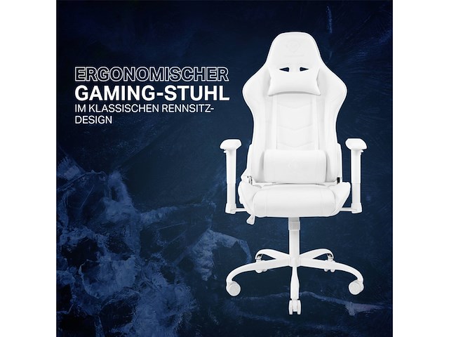 Deltaco gaming white line wch80 gamingstoel pu-leer wit - afbeelding 2 van  5