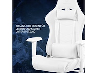 Deltaco gaming white line wch80 gamingstoel pu-leer wit - afbeelding 3 van  5