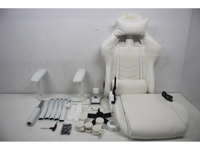 Deltaco gaming white line wch80 gamingstoel pu-leer wit - afbeelding 4 van  5