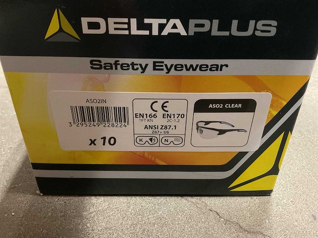 Deltaplus aso2 clear doos á 10 stuks veiligheidsbrillen (2x) - afbeelding 2 van  2
