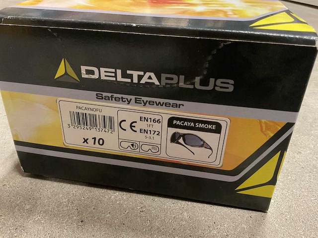 Deltaplus pacaya smoke doos á 10 stuks veiligheidsbrillen - afbeelding 3 van  3