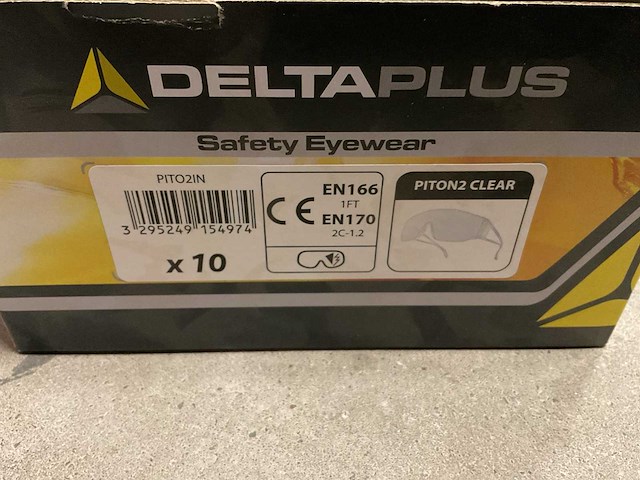 Deltaplus piton2 clear doos á 10 stuks veiligheidsbrillen (2x) - afbeelding 3 van  3