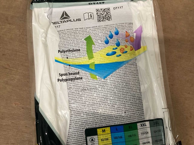 Deltaplus wegwerpoverall maat xl (19x) - afbeelding 4 van  4