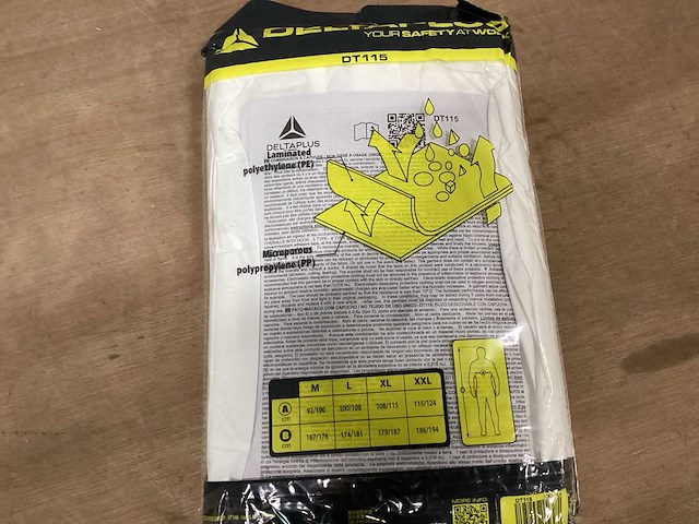 Deltaplus wegwerpoverall maat xxl (9x) - afbeelding 4 van  6