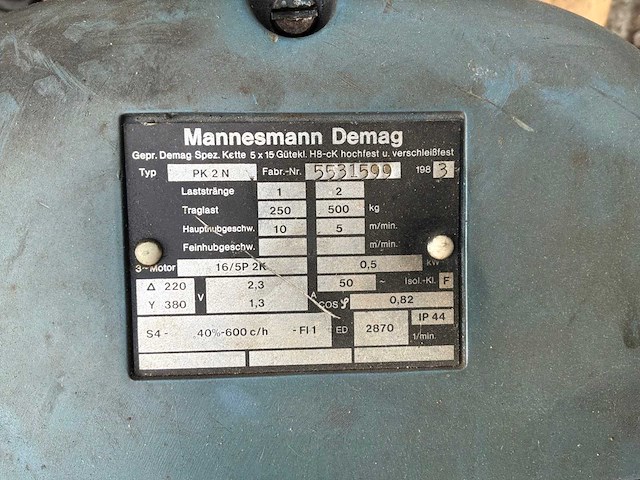 Demac pk2l elektrische kettingtakel (4x) - afbeelding 8 van  10
