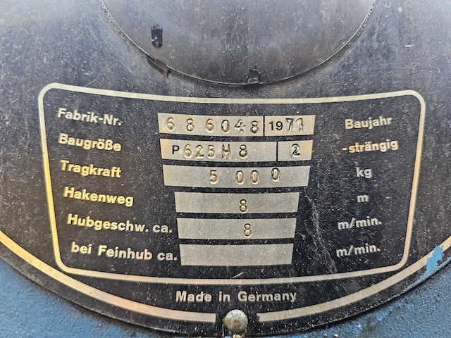 Demag - 1971 - p625h8 - bovenloopkraan 5000 kg - afbeelding 3 van  13