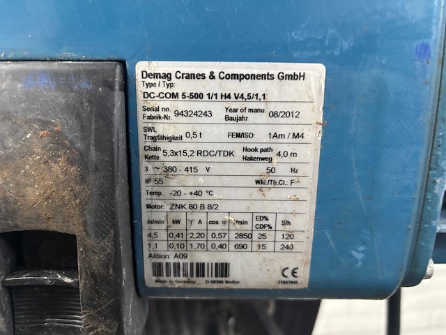 Demag - dc-com 5-500 - electric chain hoist - 2012 - afbeelding 5 van  5