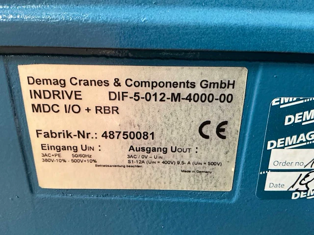 Demag indrive dif-5-012-m-4000-00 frequentieregelaar - afbeelding 3 van  3