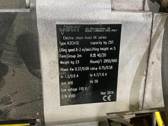 Demag zwenkkraaninstallatie met vht kettingtakel – 250 kg capaciteit - afbeelding 3 van  18