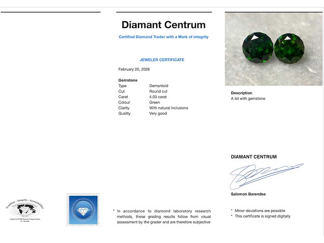 Demantoid - 4.03 carat natuurlijke demantoid - afbeelding 3 van  5
