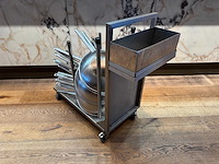 Demeyere - rvs transportkar met 30 rvs wokpannen - afbeelding 1 van  3