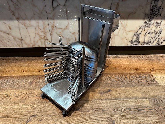 Demeyere - rvs transportkar met 30 rvs wokpannen - afbeelding 1 van  5