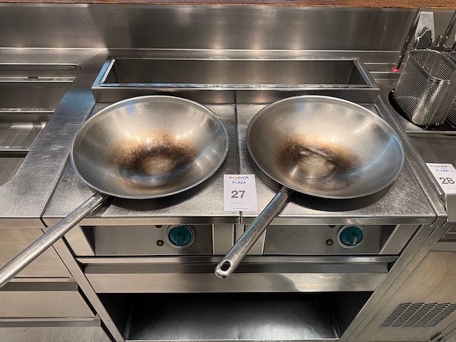 Demeyre - rvs transportkar met 21x wokpan (2x) - afbeelding 4 van  5