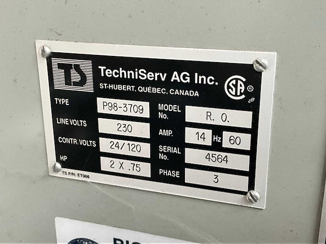 Demiwater installatie techniserv ag inc / biolab equipment canada p98-3709-r.o. industriële reserve osmosis waterzuiveringsinstallatie - afbeelding 6 van  14