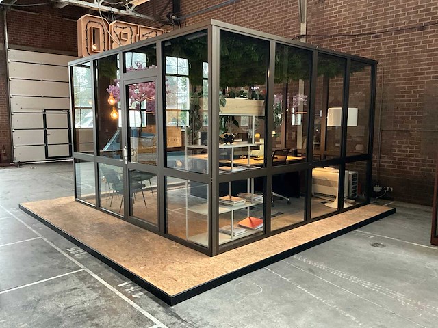 Demontabele kantoor- vergaderunit 400x400x260cm v.v. toshiba rasb13 airco-unit, muuto verlichting - afbeelding 4 van  10
