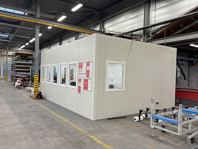 Demontabele kantoorunit 690x500x300cm v.v. dubbelglas + stroomvoorzieningen - afbeelding 1 van  6