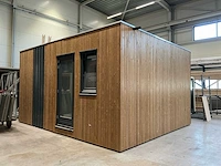 Demontabele kantoorunit tuinkantoor hout designlook