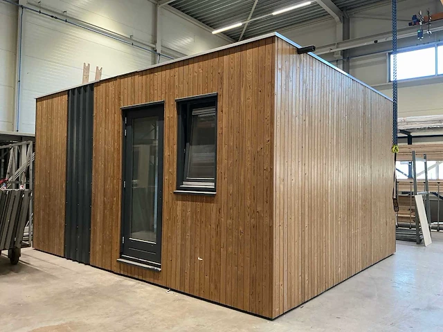 Demontabele kantoorunit tuinkantoor hout designlook - afbeelding 61 van  61