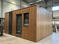 Demontabele kantoorunit tuinkantoor hout designlook - afbeelding 61 van  61