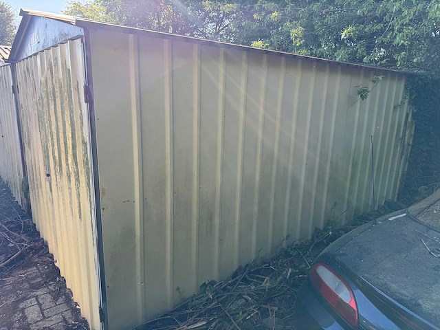 Demontabele opslagunit 18,5m2 v.v. dubbele deuren + slot - afbeelding 3 van  5