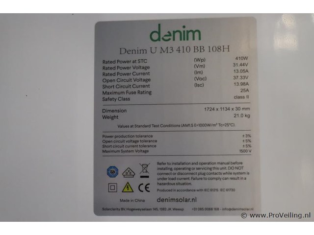 Denim u zonnepaneel m3 410 bb 108h - 1 pallet á 36 stuks - afbeelding 3 van  4