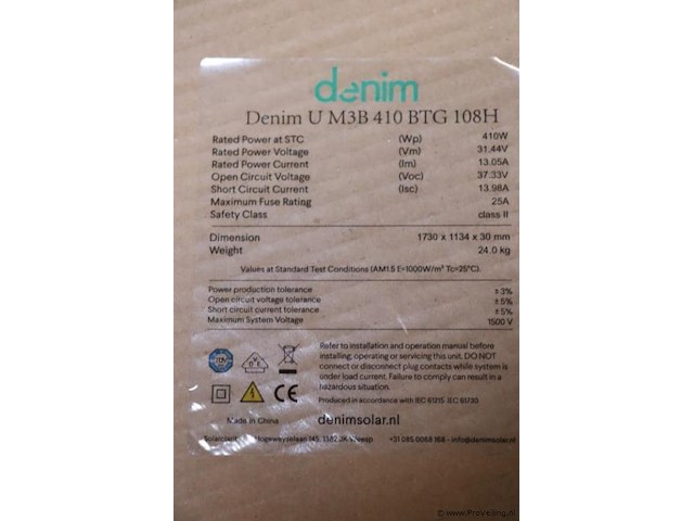 Denim u zonnepaneel m3b 410 btg 108h - 29 stuks - afbeelding 3 van  3