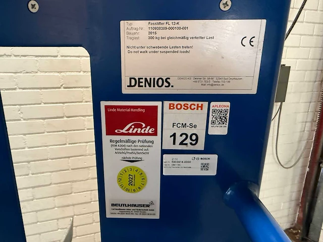 Denios - 2015 - fl 12-k - vatenlift - afbeelding 4 van  5