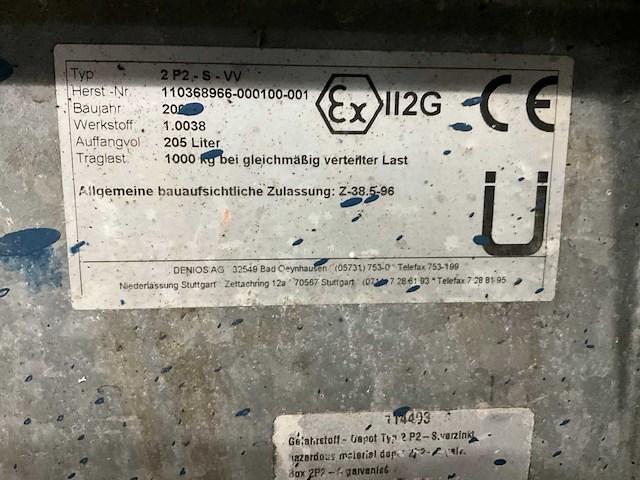 Denios 2p2-s-vv ex112g chemicaliën opslagcontainer - afbeelding 7 van  7