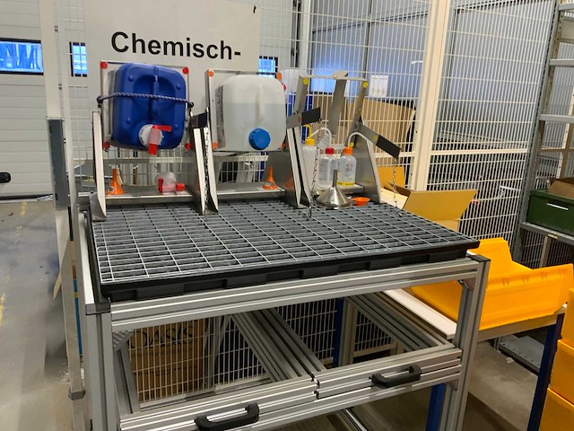 Denios rvs / aluminium afvulsysteem inclusief 3 kantelbare afvulunits - afbeelding 3 van  9