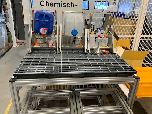 Denios rvs / aluminium afvulsysteem inclusief 3 kantelbare afvulunits - afbeelding 7 van  9