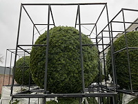 Dennetak rond kunstof kerst bol met ledverlichting (2x)