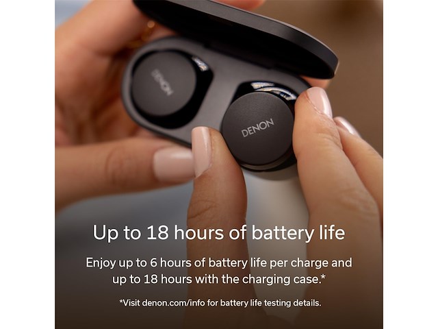 Denon perl earbuds draadloze oordopjes zwart - afbeelding 3 van  4