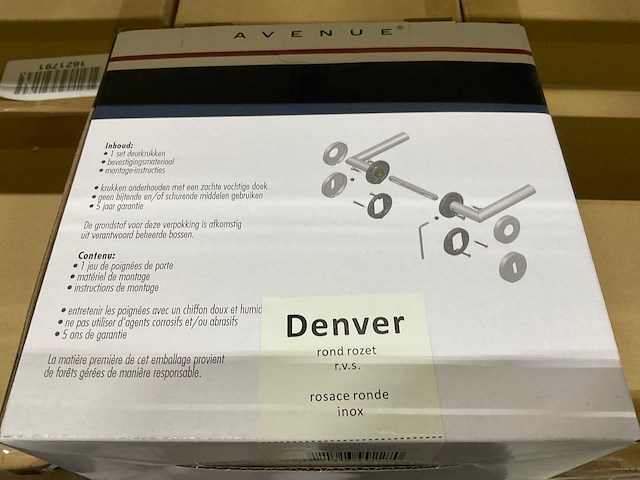 Denver rond rozet deurkruksets (192x) - afbeelding 2 van  5