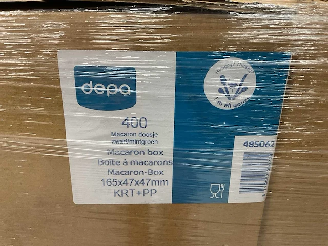 Depa 165x47x47mm krt+pp 485062 doos á 400 stuks macaron doosjes (22x) - afbeelding 3 van  4