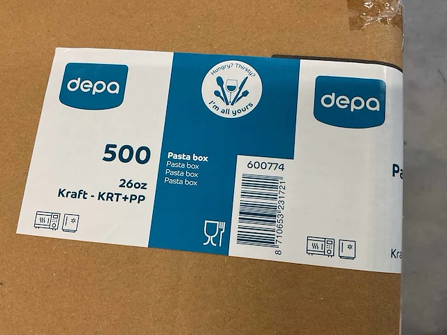Depa 26oz kraft-krt+pp 600774 doos 500 stuks pasta boxen (7x) - afbeelding 2 van  3