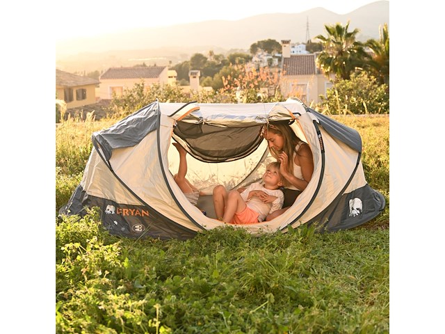 Deryan luxe cocoon pop up tent anti-uv 50+ 2 seconds cream - afbeelding 2 van  5