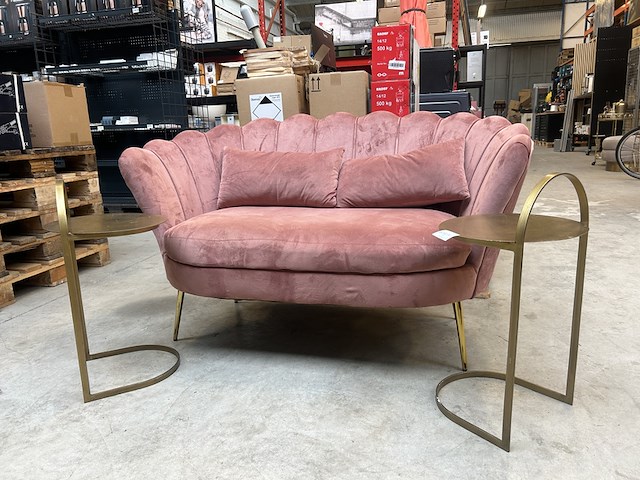 Design bank 140 cm breed, 2x bijzettafel - afbeelding 1 van  7