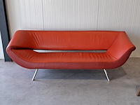Design bank, leolux, 3 zits, rood - afbeelding 5 van  11