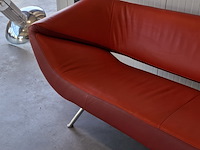 Design bank, leolux, 3 zits, rood - afbeelding 7 van  11