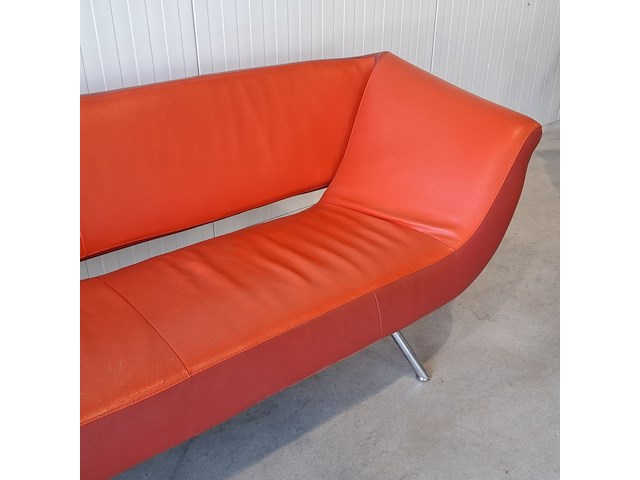 Design bank, leolux, 3 zits, rood - afbeelding 8 van  11