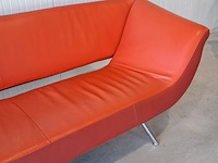 Design bank, leolux, 3 zits, rood - afbeelding 8 van  11
