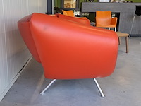 Design bank, leolux, 3 zits, rood - afbeelding 9 van  11