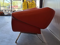 Design bank, leolux, 3 zits, rood - afbeelding 10 van  11