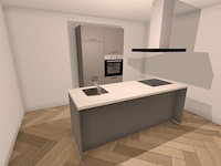 Design eiland keuken - inclusief apparatuur, frederik, taupe