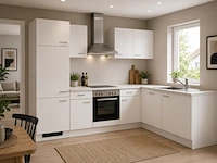 Design hoek keuken met apparatuur, kevin, wit
